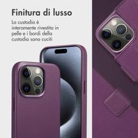 Accezz Cover in pelle 2 in 1 con MagSafe Apple iPhone 15 Pro - Heath Purple