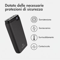 imoshion Powerbank da 20.000 mAh - Caricabatterie rapido da 22,5 W - USB-C / USB-A - Nero