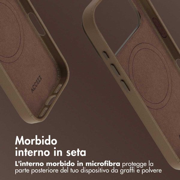 Accezz Cover in Pelle con MagSafe Apple iPhone 17 Pro Max - Marrone caffè