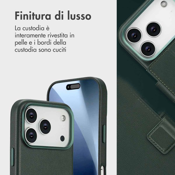 Accezz Cover in pelle 2 in 1 con MagSafe Apple iPhone 17 Pro - Cedar Green