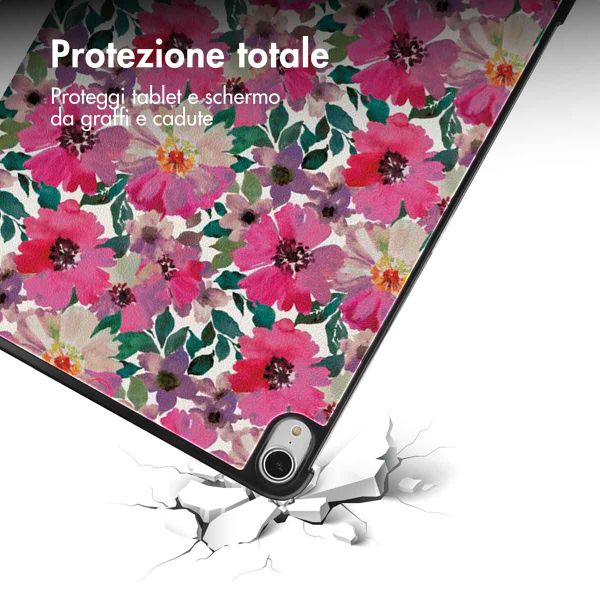 imoshion Cover Trifold Design Apple iPad Air 13 pollici (2026) M4 / (2025) M3 / (2024) M2 - Floral Water Color