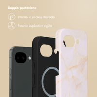 Selencia Cover posteriore Vivid con MagSafe Google Pixel 10a - Golden Beige Marble