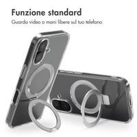 Accezz Cover con anello e supporto con MagSafe Apple iPhone 16 - Trasparente