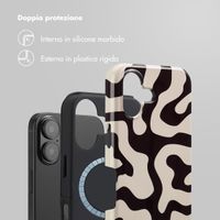 Selencia Cover posteriore Vivid con MagSafe Apple iPhone 16 - Art Wave Black