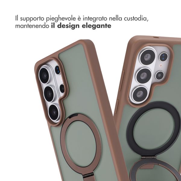 Accezz Cover con anello e supporto con MagSafe Samsung Galaxy S26 Ultra - Marrone