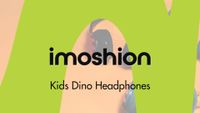 imoshion Cuffie wireless per bambini Dino LED Light - Limitatore di decibel - Con cavo AUX - Black / Red