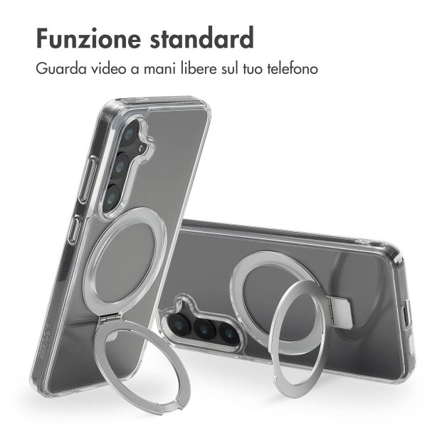 Accezz Cover con anello e supporto con MagSafe Samsung Galaxy S24 - Trasparente