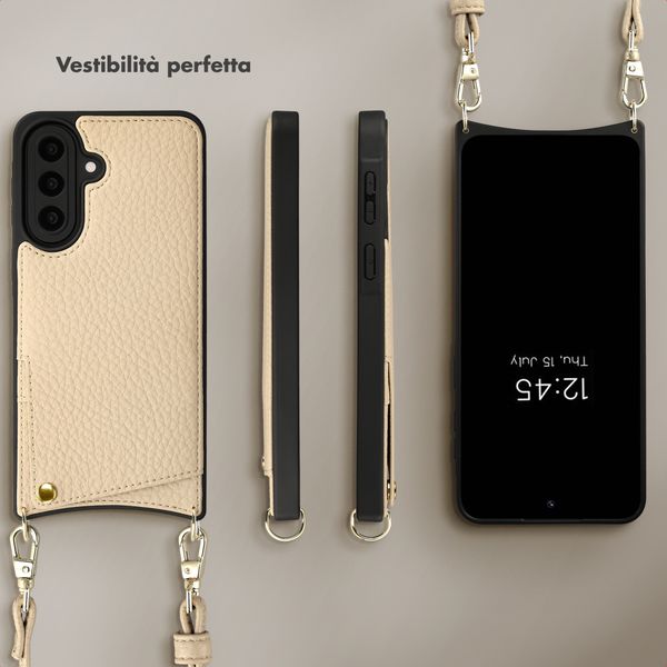 Selencia Cover per telefono Nova con cordino e portacarte Samsung Galaxy A57 (5G) - Beige