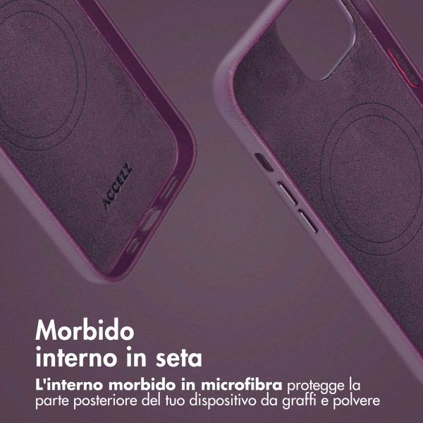 Accezz Cover in pelle 2 in 1 con MagSafe Apple iPhone 14 - Heath Purple