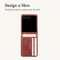 imoshion Cover a libro di Lusso Samsung Galaxy Z Flip 8 - Marrone scuro
