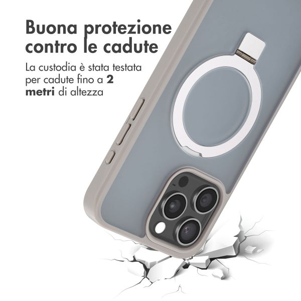 Accezz Cover con anello e supporto con MagSafe Apple iPhone 15 Pro Max - Grigio