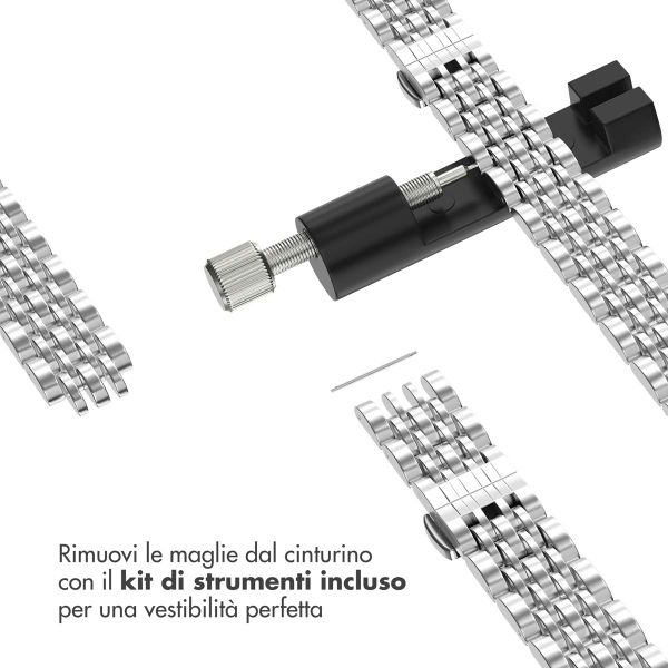 Selencia Cinturino sottile in acciaio ispirato a Jubilee Apple Watch | 38/40/41/42 mm - Argento