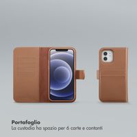 Selencia Libreria rimovibile Olyn con MagSafe Apple iPhone 12 (Pro) - Marrone