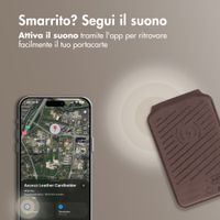 Accezz Portafoglio in pelle magnetico con supporto - Compatibile con Apple Find My - Coffee Brown