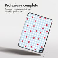 imoshion Cover Trifold Design Apple iPad 11 (2025) 11 pollici A16 / iPad 10 (2022) 10.9 pollici - Cherry Check