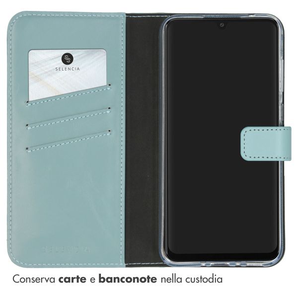 Selencia Cover a libro in vera pelle Samsung Galaxy A35 - Air Blue