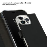 Selencia Cover a libro in vera pelle Apple iPhone 14 Pro - Nero
