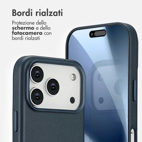 Accezz Cover in Pelle con MagSafe Apple iPhone 17 Pro - Nightfall Blue