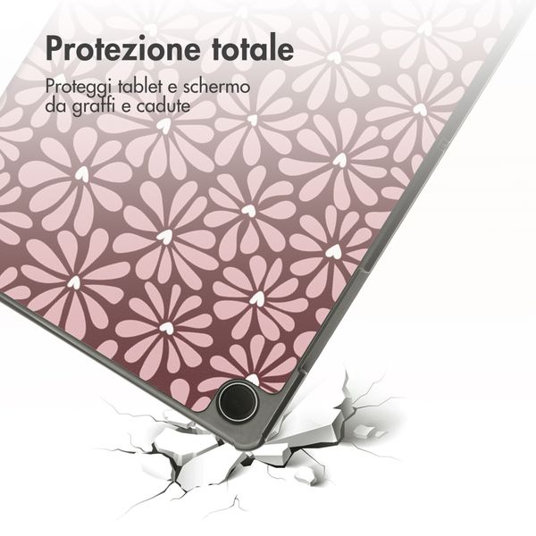 imoshion Cover Trifold Design Samsung Galaxy Tab A11 / A9 Plus - Bloom Love Blush