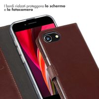 Selencia Cover a libro in vera pelle Apple iPhone 17e / 16e - Marrone