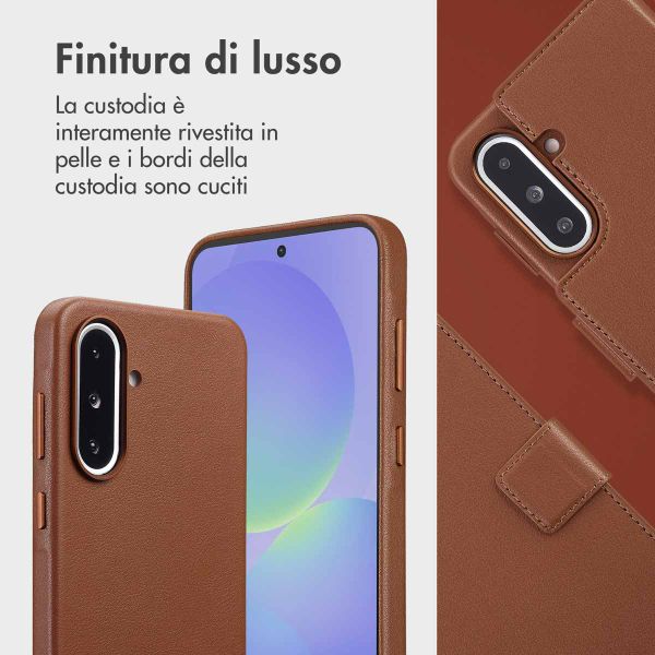 Accezz Cover in pelle 2 in 1 con MagSafe Samsung Galaxy A36 / A56 - Marrone caffè