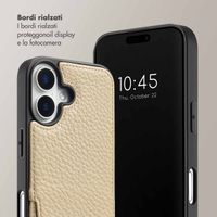 Selencia Cover per telefono Nova con cordino e portacarte Apple iPhone 16 - Beige