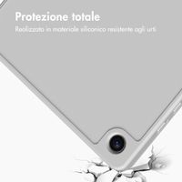 Accezz Cover a libro in silicone Smart Samsung Galaxy Tab A9 Plus - Grigio