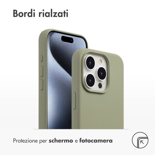 Accezz Cover in silicone liquido con MagSafe Apple iPhone 15 Pro - Cooper Green