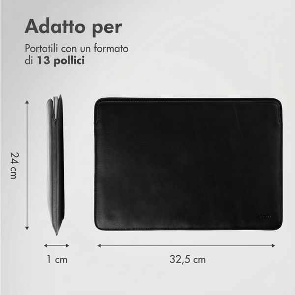 Accezz Cover in pelle per Apple MacBook 13 pollici - Laptopsleeve - Nera