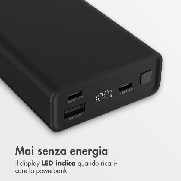 imoshion Powerbank in alluminio Ultra Series 20.000 mAh - Ricarica rapida fino a 33 watt - Nero