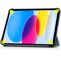 imoshion Cover Trifold Design Apple iPad 11 (2025) 11 pollici A16 / iPad 10 (2022) 10.9 pollici - Green Plant