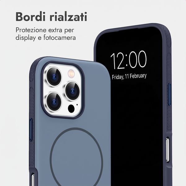 imoshion Cover posteriore Color con Thin MagSafe Ring Apple iPhone 16 Pro - Blu scuro