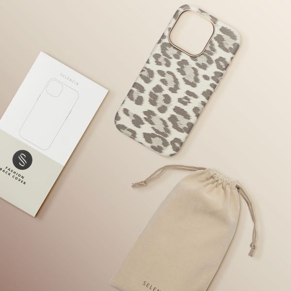 Selencia Cover Sabi Stampa pantera con MagSafe Apple iPhone 15 Pro - Soft Ivory
