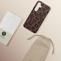 Selencia Cover Sabi Stampa pantera con MagSafe Samsung Galaxy S25 - Mocha Brown