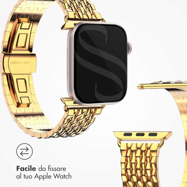 Selencia Cinturino Drago in acciaio Apple Watch | 44/45/46/49 mm - Oro