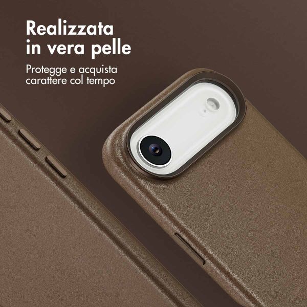 Accezz Cover in Pelle con MagSafe Apple iPhone Air - Marrone caffè