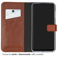 Selencia Cover a libro in vera pelle Samsung Galaxy A35 - Marrone chiaro