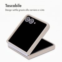 Accezz Cover in silicone liquido con MagSafe Samsung Galaxy Z Flip 8 - Stone