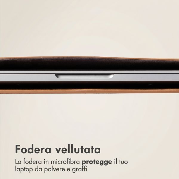 Accezz Cover in pelle per Apple MacBook 16 pollici - Laptopsleeve - Cognac
