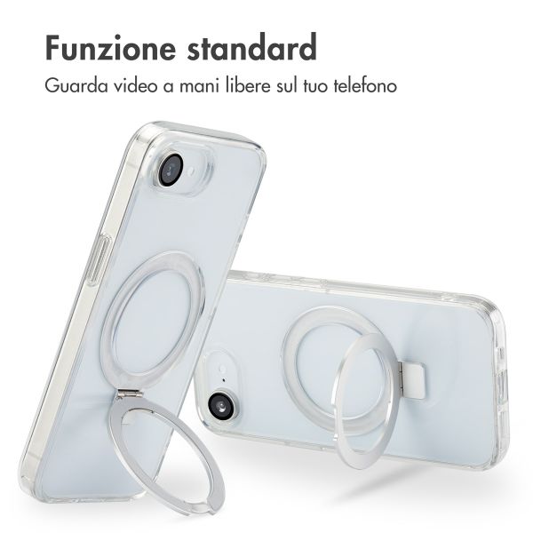 Accezz Cover con anello e supporto con MagSafe Apple iPhone 17e / 16e - Trasparente