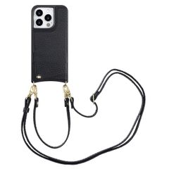 Selencia Cover per telefono Nova con cordino e portacarte Apple iPhone 15 Pro - Nero
