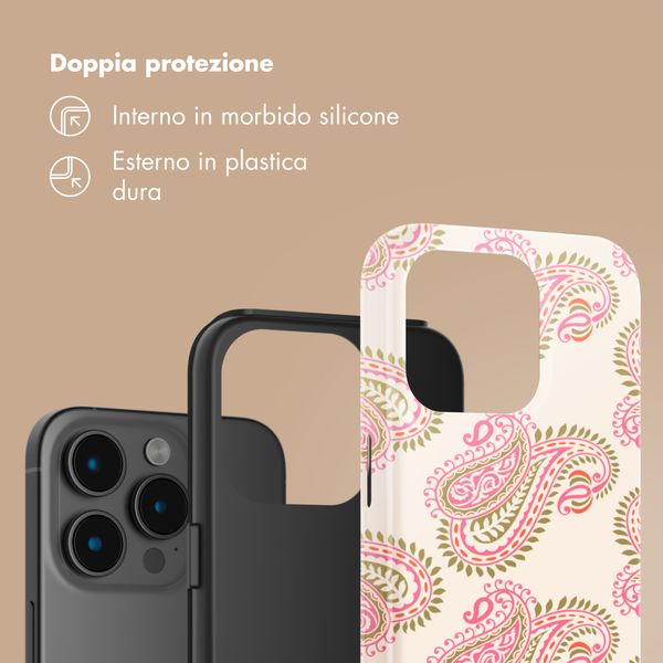 Selencia Cover Posteriore Vivid Apple iPhone 15 Pro - Paisley Blush