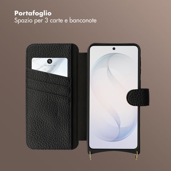Selencia Cover Riva con MagSafe e cordino Samsung Galaxy S26 - Nero