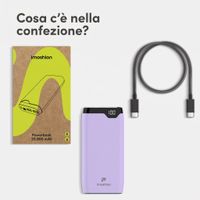 imoshion Powerbank da 20.000 mAh - Caricabatterie rapido da 22,5 W - USB-C / USB-A - Lilla