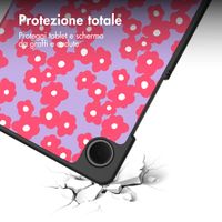 imoshion Cover Trifold Design Samsung Galaxy Tab A11 / A9 8.7 pollici - Dusty Rose Blossom