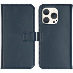 Selencia Cover a libro in vera pelle Apple iPhone 15 Pro - Blu