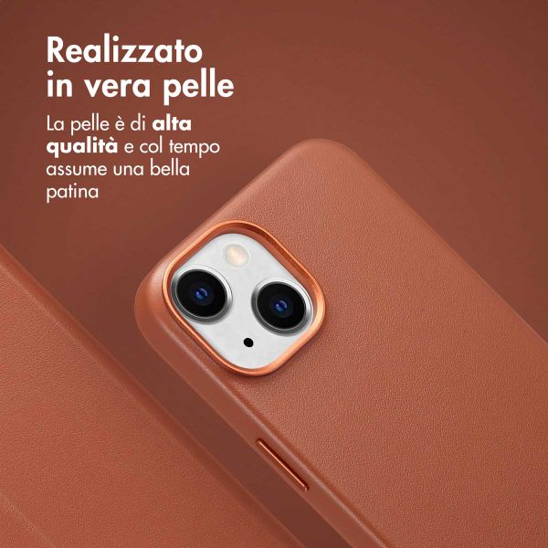Accezz Cover in pelle 2 in 1 con MagSafe Apple iPhone 14 - Sienna Brown