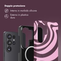 Selencia Cover posteriore Vivid con MagSafe Samsung Galaxy S26 Ultra - Wavy Swirl Pink Plum