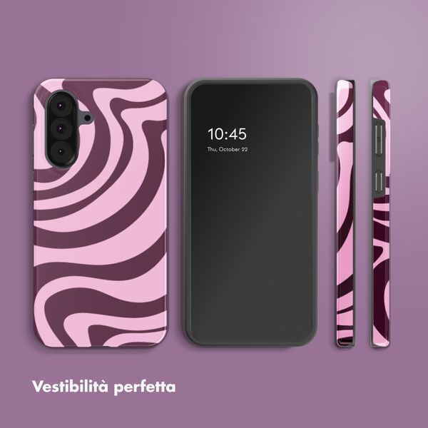 Selencia Cover Posteriore Vivid Samsung Galaxy A37 (5G) - Wavy Swirl Pink Plum