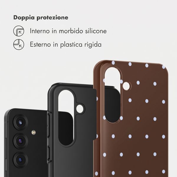 Selencia Cover Posteriore Vivid Samsung Galaxy S25 - Happy Dots Chocolate